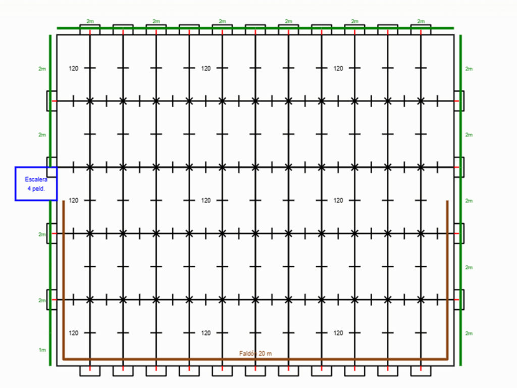 Escenario de 12x10 m. a 120 cm. de altura